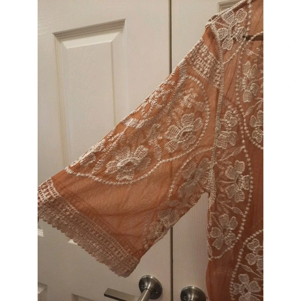 Ana & Rose Sheer Kimono Cover Up Womens Size Small Boho Fairy Bohemian Festival - Picture 7 of 11